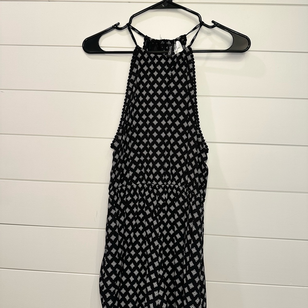 H&M Black and White Geometric Jumpsuit
